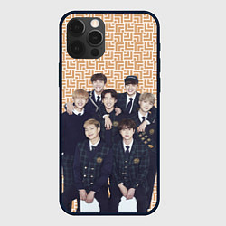 Чехол для iPhone 12 Pro BTS в костюмах, цвет: 3D-черный