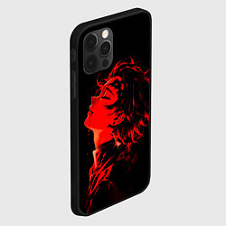 Чехол для iPhone 12 Pro Клинок, рассекающий демонов Танджиро и иероглифы, цвет: 3D-черный — фото 2