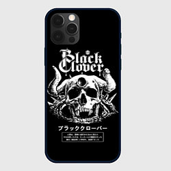 Чехол для iPhone 12 Pro Черный клевер череп, цвет: 3D-черный