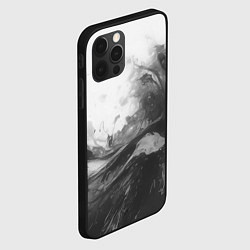 Чехол для iPhone 12 Pro Серые морские волны абстракция, цвет: 3D-черный — фото 2