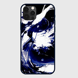 Чехол для iPhone 12 Pro Чёрно-фиолетовый абстракция волна, цвет: 3D-черный
