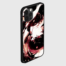 Чехол для iPhone 12 Pro Чёрно-красный абстракция волна, цвет: 3D-черный — фото 2