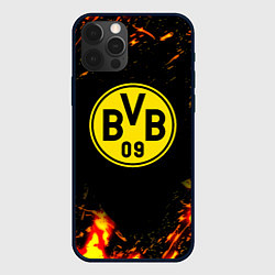Чехол для iPhone 12 Pro Borussia огненные краски, цвет: 3D-черный