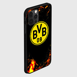 Чехол для iPhone 12 Pro Borussia огненные краски, цвет: 3D-черный — фото 2