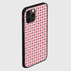 Чехол для iPhone 12 Pro Паттерн бубны и пики розовый, цвет: 3D-черный — фото 2
