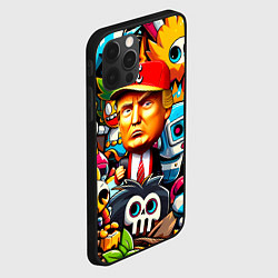 Чехол для iPhone 12 Pro Дональд Трамп в компании мультяшных персонажей, цвет: 3D-черный — фото 2