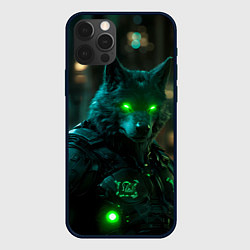 Чехол для iPhone 12 Pro Киберпанк волк, цвет: 3D-черный