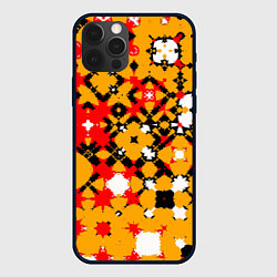 Чехол для iPhone 12 Pro Красно-желтая геометрическая абстракция, цвет: 3D-черный