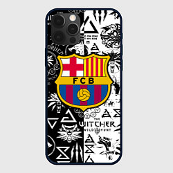 Чехол для iPhone 12 Pro Barcelona логотипы ведьмак, цвет: 3D-черный