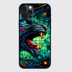 Чехол для iPhone 12 Pro Космический оборотень - витраж, цвет: 3D-черный