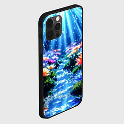 Чехол для iPhone 12 Pro Цветы на глубине освещённые лучами, цвет: 3D-черный — фото 2