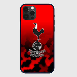 Чехол для iPhone 12 Pro Тоттенхэм Хотспур камуфляж красный, цвет: 3D-черный