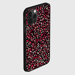 Чехол для iPhone 12 Pro Красно-розовые крапинки, цвет: 3D-черный — фото 2