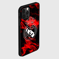 Чехол для iPhone 12 Pro Real Madrid красный огонь, цвет: 3D-черный — фото 2