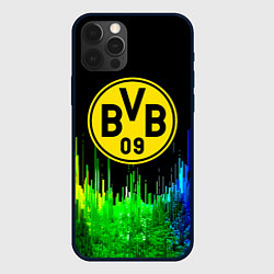 Чехол для iPhone 12 Pro Borussia градиент текстура, цвет: 3D-черный