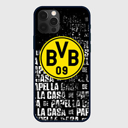 Чехол для iPhone 12 Pro Borussia мафия текстура надписи, цвет: 3D-черный