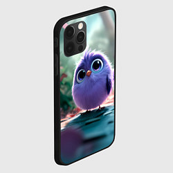 Чехол для iPhone 12 Pro Круглый удивленный птенец, цвет: 3D-черный — фото 2