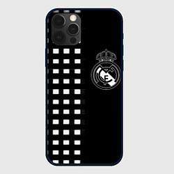 Чехол для iPhone 12 Pro Real Madrid клетка, цвет: 3D-черный