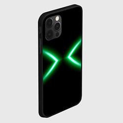Чехол для iPhone 12 Pro Neon green lines, цвет: 3D-черный — фото 2