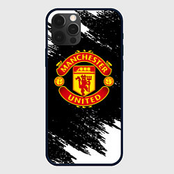 Чехол для iPhone 12 Pro Манчестер Юнайтед белые краски, цвет: 3D-черный