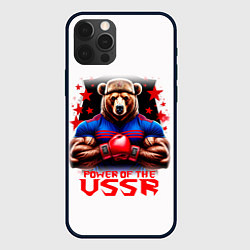 Чехол для iPhone 12 Pro USSR медведь, цвет: 3D-черный