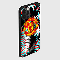Чехол для iPhone 12 Pro Манчестер Юнайтед тропики глитч, цвет: 3D-черный — фото 2