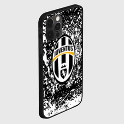 Чехол для iPhone 12 Pro Ювентус белые краски всплеск текстура, цвет: 3D-черный — фото 2