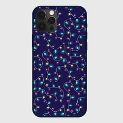 Чехол для iPhone 12 Pro Новогодние гирлянды, цвет: 3D-черный