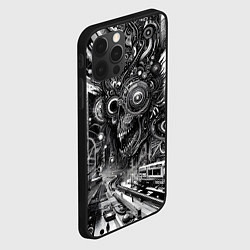 Чехол для iPhone 12 Pro Cyber urban skull - ai art fantasy, цвет: 3D-черный — фото 2