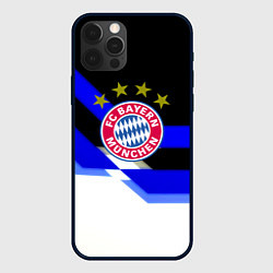 Чехол для iPhone 12 Pro Бавария Мюнхен полосы спорт, цвет: 3D-черный