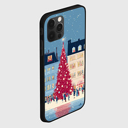 Чехол для iPhone 12 Pro Новогоднее гуляние у красной елки, цвет: 3D-черный — фото 2