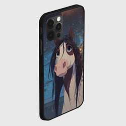 Чехол для iPhone 12 Pro Белая пятнистая новогодняя лошадка, цвет: 3D-черный — фото 2