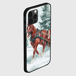 Чехол для iPhone 12 Pro Новогодняя лошадка 2026, цвет: 3D-черный — фото 2