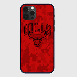 Чехол для iPhone 12 Pro NBA Bulls, цвет: 3D-черный