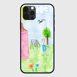 Чехол для iPhone 12 Pro Детские рисунки, цвет: 3D-черный