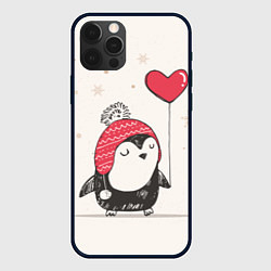 Чехол для iPhone 12 Pro Влюбленный пингвин, цвет: 3D-черный