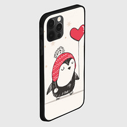 Чехол для iPhone 12 Pro Влюбленный пингвин, цвет: 3D-черный — фото 2