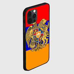 Чехол для iPhone 12 Pro Герб и флаг Армении, цвет: 3D-черный — фото 2