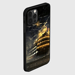 Чехол для iPhone 12 Pro Боевой парусник в суровую погоду, цвет: 3D-черный — фото 2