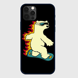 Чехол для iPhone 12 Pro Мишка на борде, цвет: 3D-черный