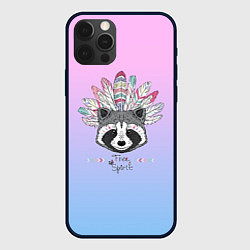 Чехол для iPhone 12 Pro Raccoon: Free Spirit, цвет: 3D-черный