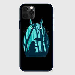 Чехол для iPhone 12 Pro Тоторо в лесу, цвет: 3D-черный