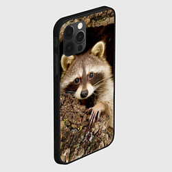 Чехол для iPhone 12 Pro Енот в дупле, цвет: 3D-черный — фото 2