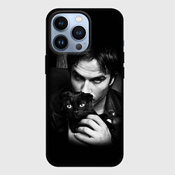 Чехол для iPhone 13 Pro Деймон Сальваторе с котом, цвет: 3D-черный