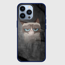 Чехол для iPhone 13 Pro Grumpy Cat, цвет: 3D-тёмно-синий