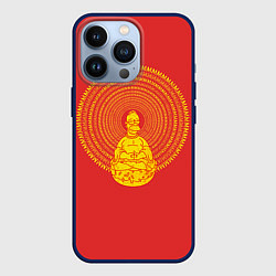 Чехол для iPhone 13 Pro Гомер медитирует, цвет: 3D-тёмно-синий