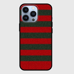 Чехол для iPhone 13 Pro Красно-полосатый, цвет: 3D-черный