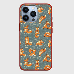 Чехол для iPhone 13 Pro Foxes Yoga, цвет: 3D-красный