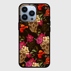 Чехол для iPhone 13 Pro Черепа, цвет: 3D-черный