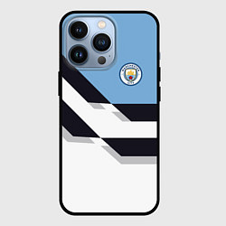 Чехол для iPhone 13 Pro Manchester City FC: White style, цвет: 3D-черный